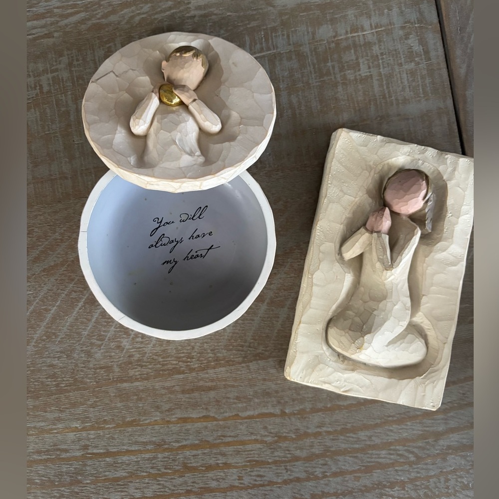 Willow Tree Heart of Golf Trinket Box and Prayer Plaque - Picture 2 of 4